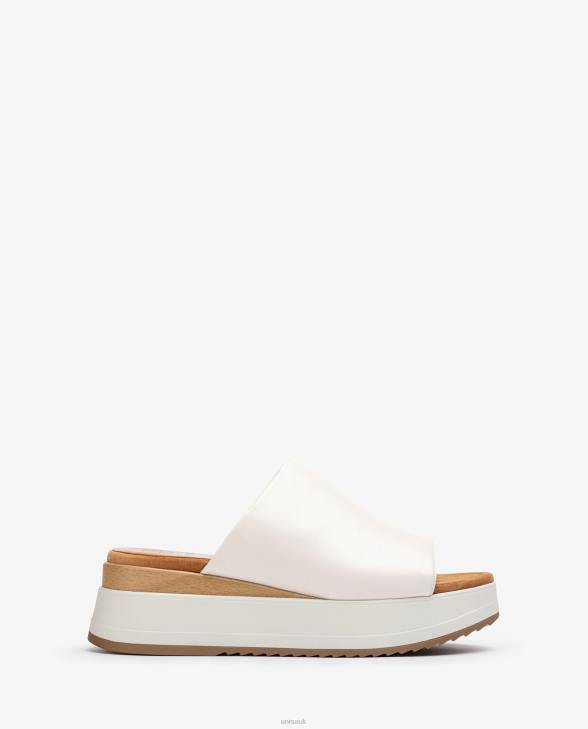 Women Unisa Sandal with a wedge heel and a wide vamp White0X8N828