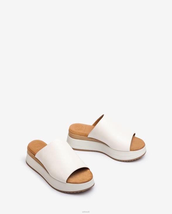 Women Unisa Sandal with a wedge heel and a wide vamp White0X8N828