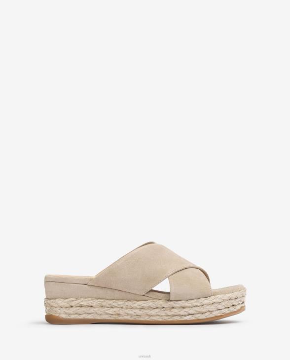 Women Unisa Suede sandal with cross-over straps Beige0X8N813