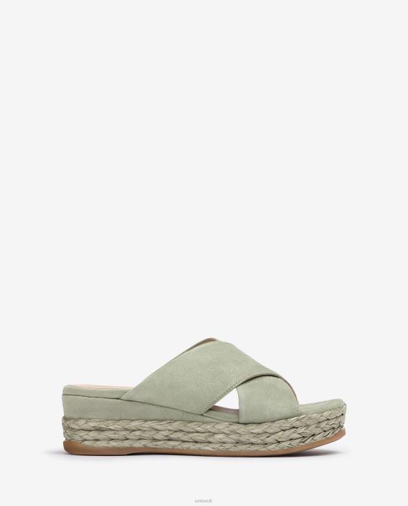 Women Unisa Suede sandal with cross-over straps Green0X8N814