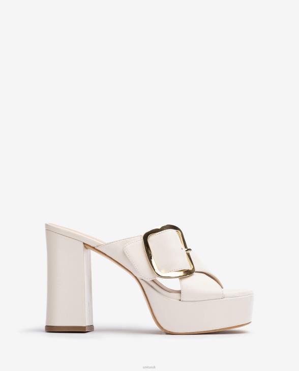 Women Unisa Wide crossover strap sandal White0X8N809