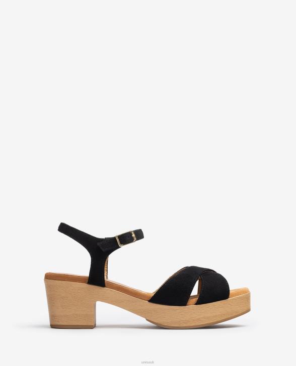 Women Unisa Cross strap sandal Black0X8N122