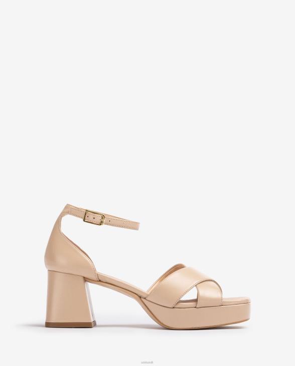 Women Unisa Sandal with a heel and platform Beige0X8N219