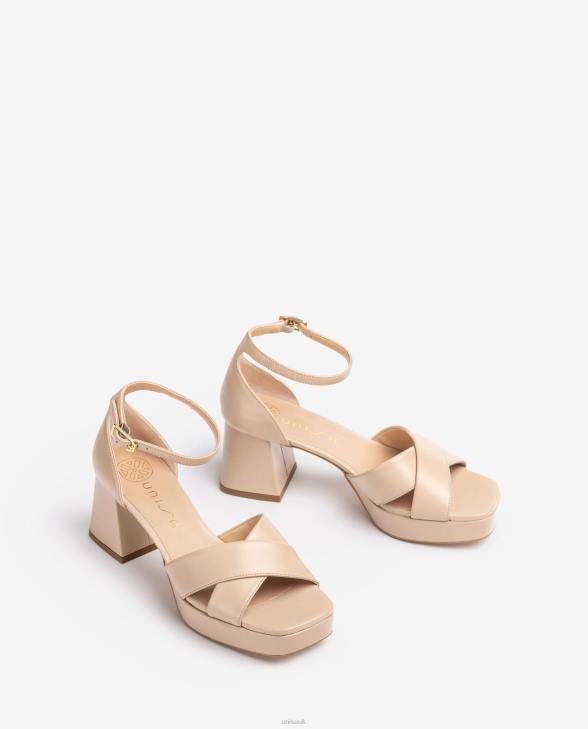 Women Unisa Sandal with a heel and platform Beige0X8N219