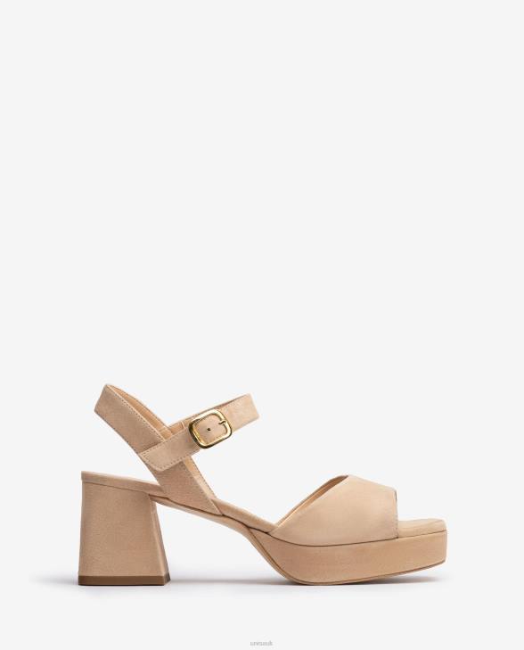 Women Unisa Sandal with a heel and platform Beige0X8N67