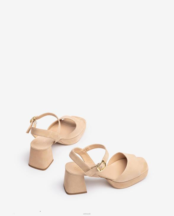 Women Unisa Sandal with a heel and platform Beige0X8N67
