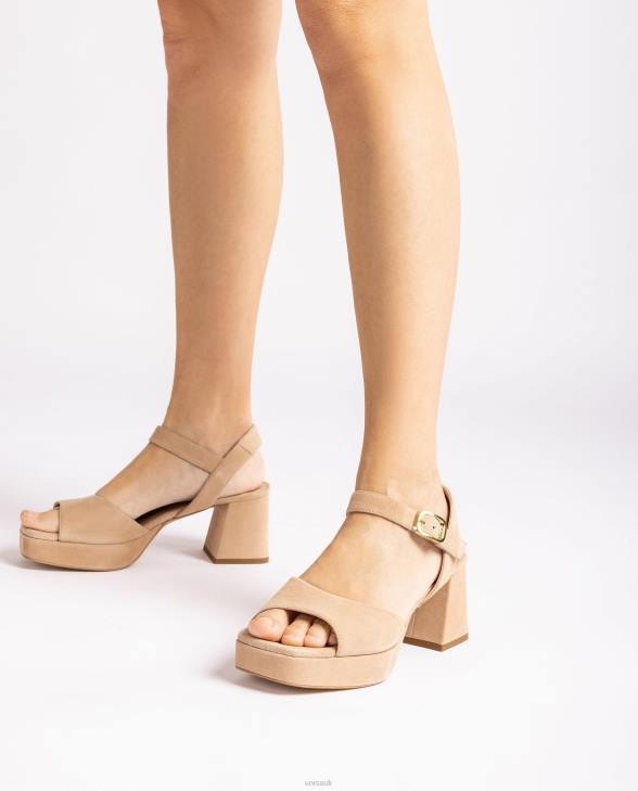 Women Unisa Sandal with a heel and platform Beige0X8N67
