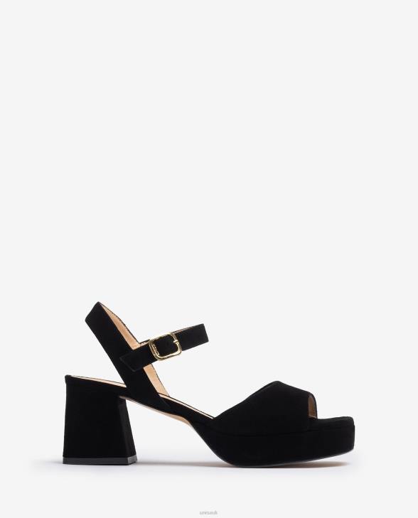 Women Unisa Sandal with a heel and platform Black0X8N215