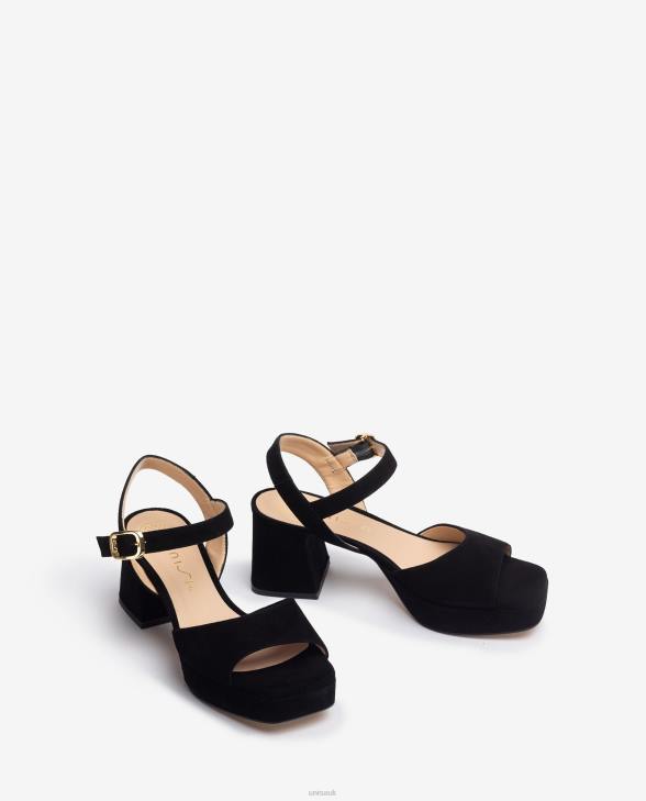 Women Unisa Sandal with a heel and platform Black0X8N215