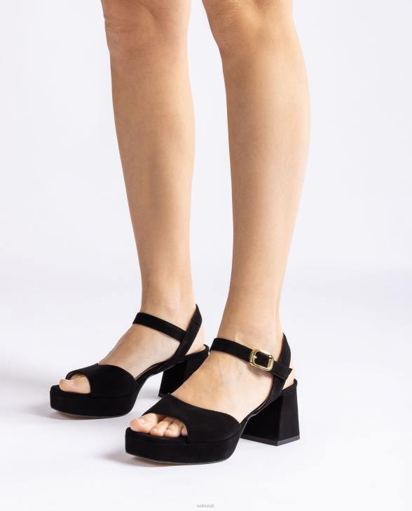 Women Unisa Sandal with a heel and platform Black0X8N215