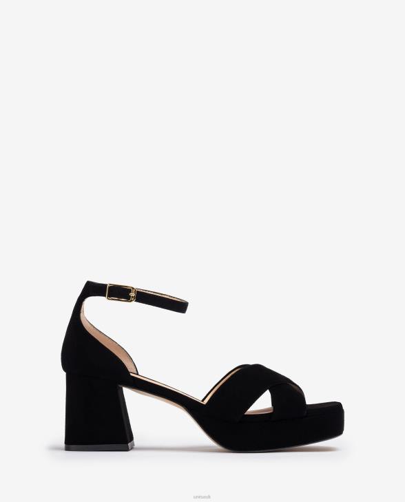 Women Unisa Sandal with a heel and platform Black0X8N217