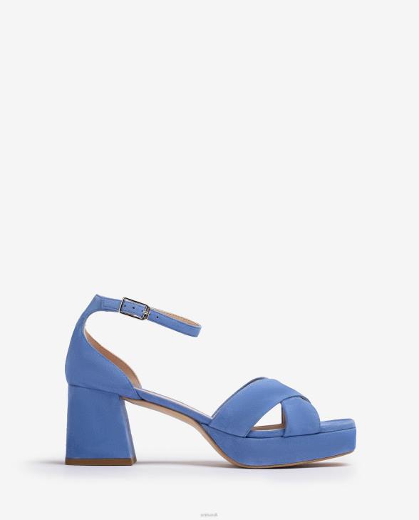 Women Unisa Sandal with a heel and platform Blue0X8N218