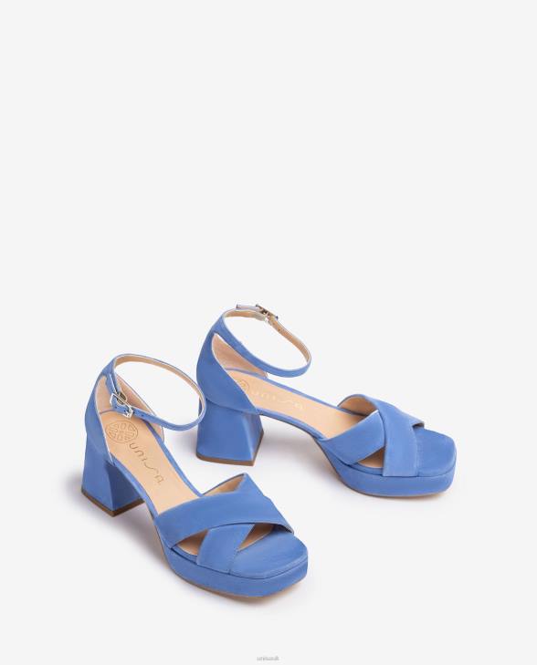 Women Unisa Sandal with a heel and platform Blue0X8N218