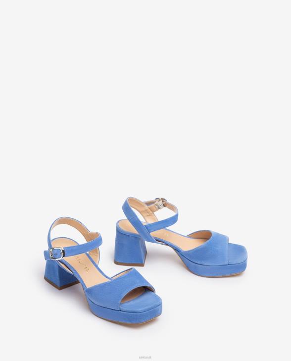Women Unisa Sandal with a heel and platform Blue0X8N68