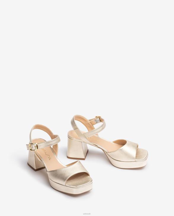 Women Unisa Sandal with a heel and platform Gold0X8N216