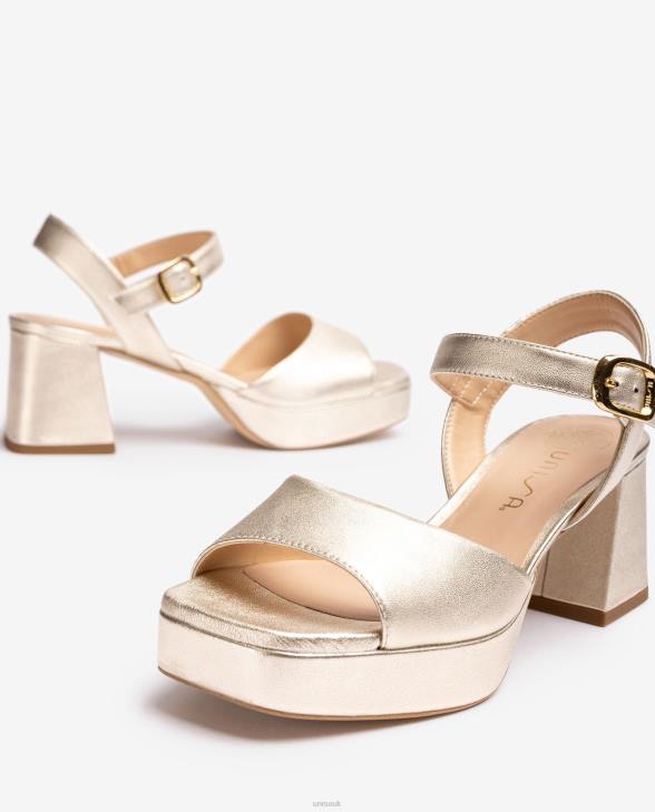 Women Unisa Sandal with a heel and platform Gold0X8N216