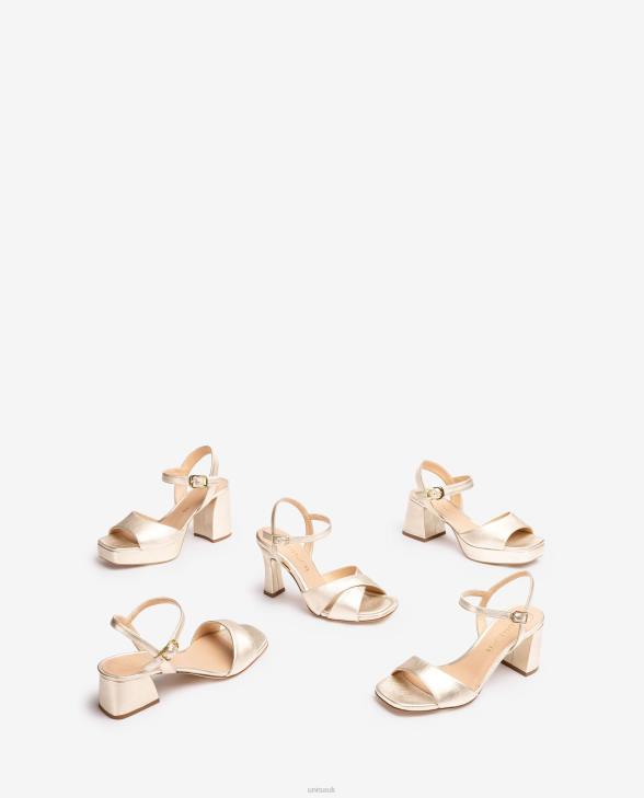 Women Unisa Sandal with a heel and platform Gold0X8N216