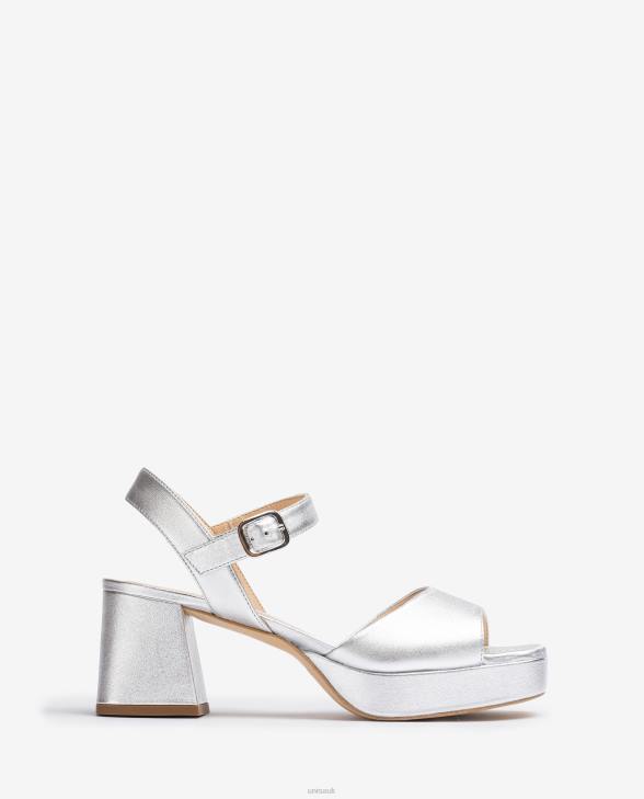 Women Unisa Sandal with a heel and platform Silver0X8N4
