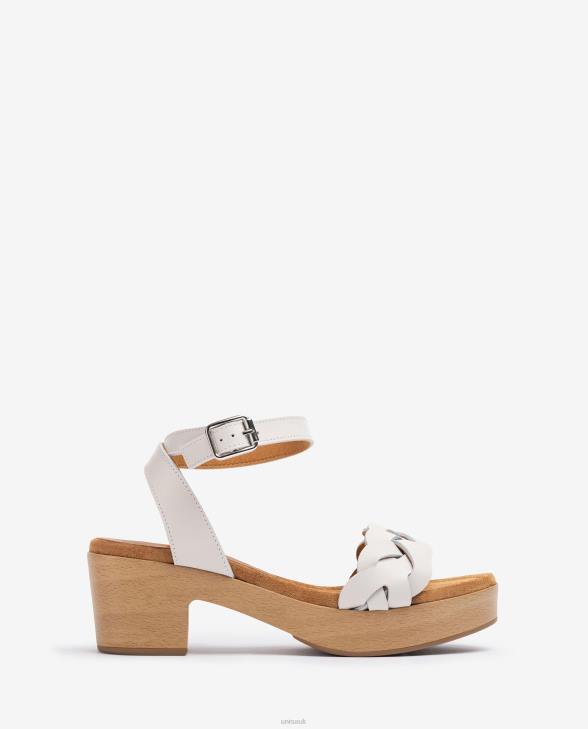 Women Unisa Sandal with wood block effect White0X8N304