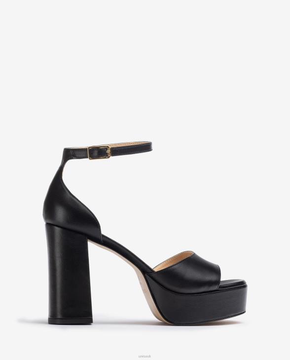 Women Unisa Square toe sandal with a platform Black0X8N53