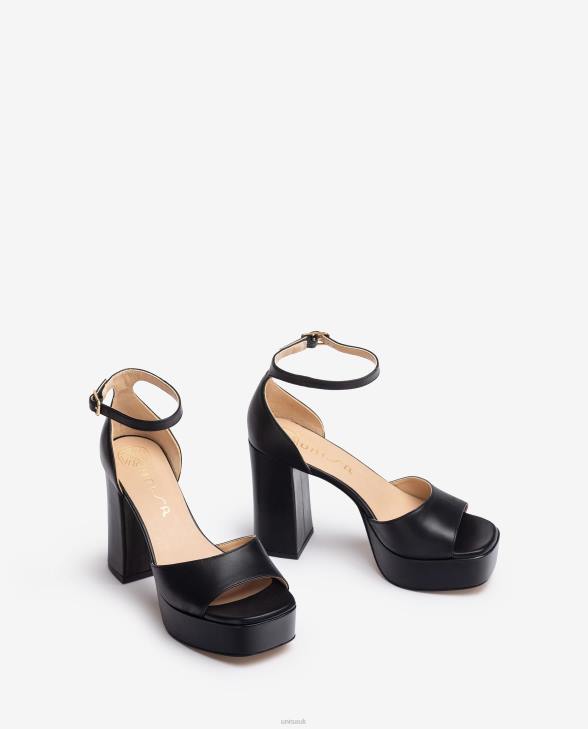 Women Unisa Square toe sandal with a platform Black0X8N53