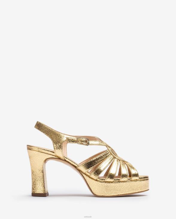 Women Unisa Strappy sandal in shiny metallic leather Fashion0X8N231