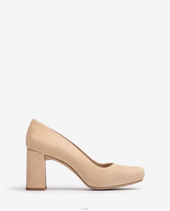 Women Unisa Square toe pump with a platform Beige0X8N580