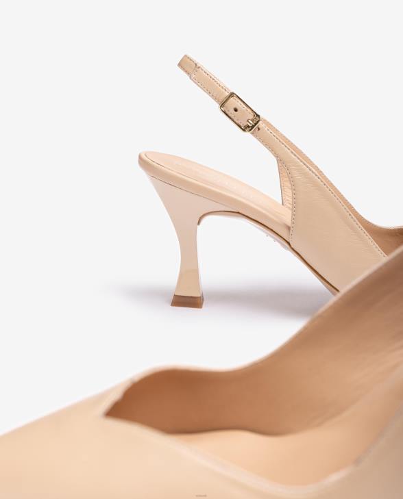 Women Unisa D\'Orsay ankle strap sling back shoe with a painted heel Beige0X8N532