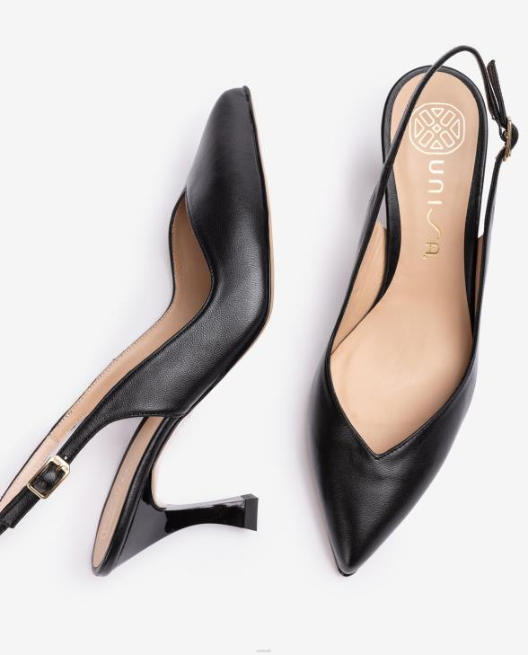 Women Unisa D\'Orsay ankle strap sling back shoe with a painted heel Black0X8N530