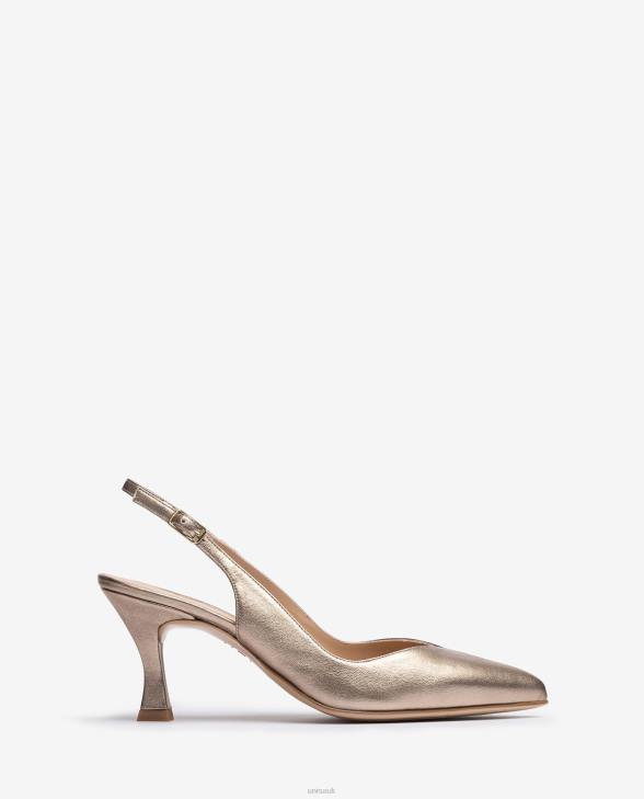 Women Unisa D'Orsay ankle strap sling back shoe with a painted heel Bronze0X8N504