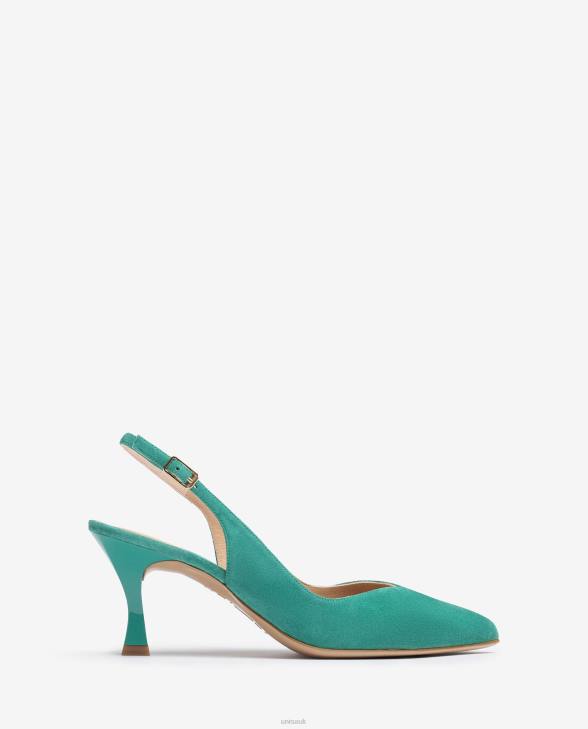 Women Unisa D'Orsay ankle strap sling back shoe with a painted heel Green0X8N506