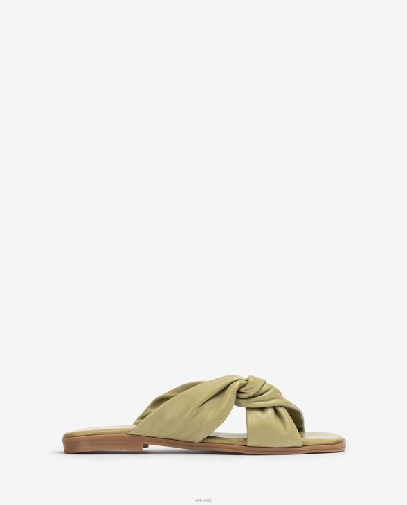 Women Unisa Flat crossover strap sandal Green0X8N64