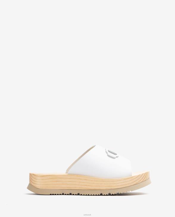 Women Unisa Sandal with a wood effect sole White0X8N352