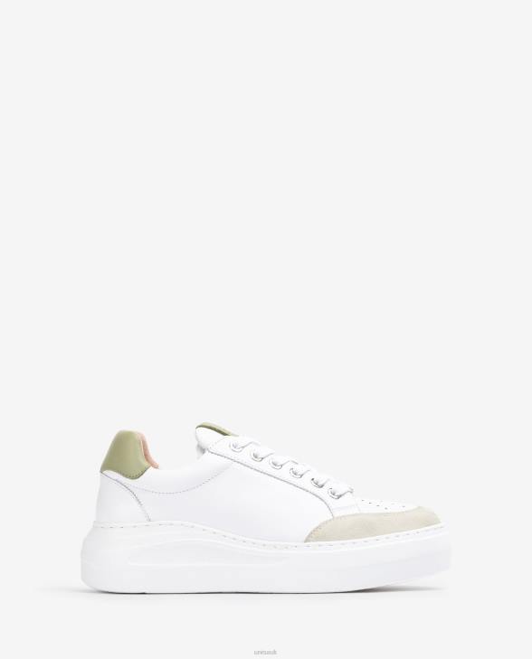 Women Unisa Leather and suede sneaker White0X8N672