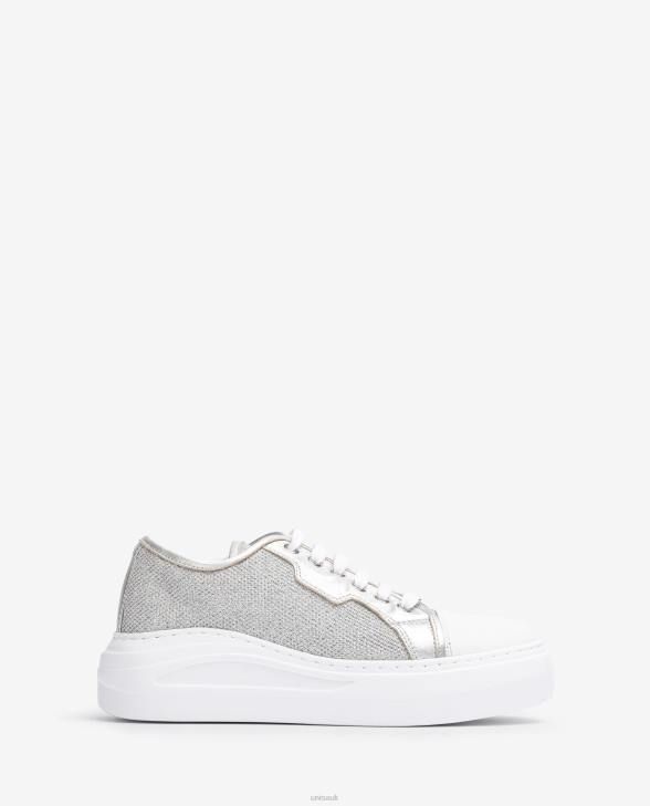 Women Unisa Sneaker in shiny fabric Silver0X8N656