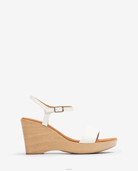 Women Unisa Leather sandal with a block White0X8N254