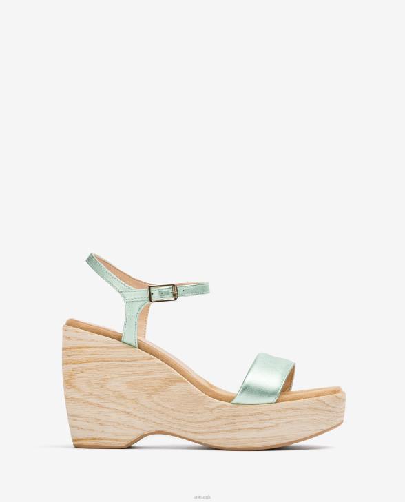 Women Unisa Metallic effect sandal with a block Blue0X8N280