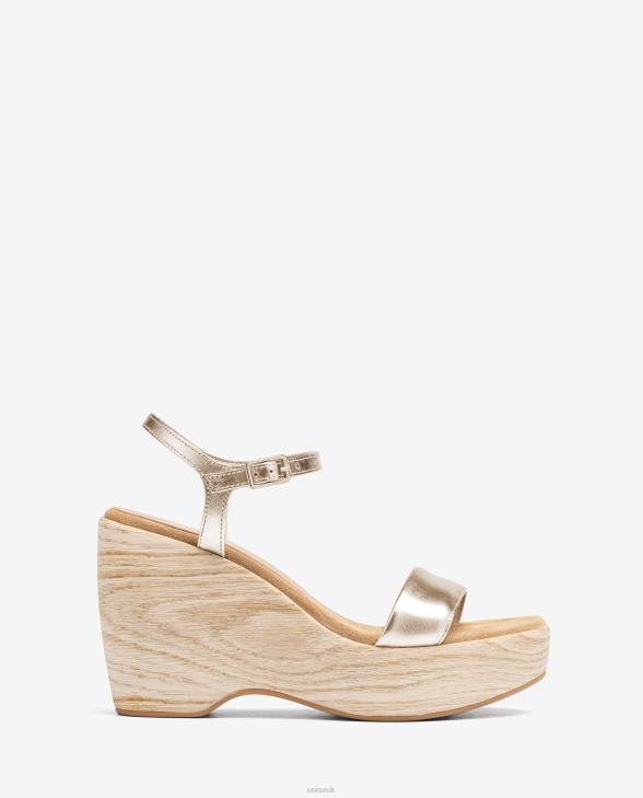 Women Unisa Metallic effect sandal with a block Gold0X8N281