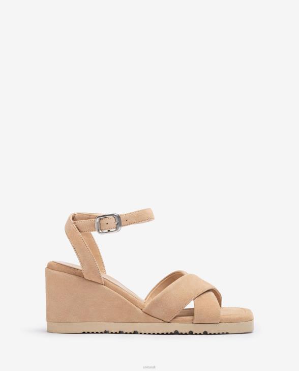 Women Unisa Sandal with a wedge heel and padded sole Beige0X8N170