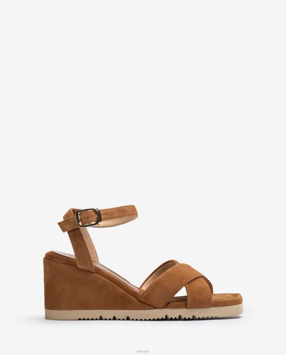 Women Unisa Sandal with a wedge heel and padded sole Brown0X8N171