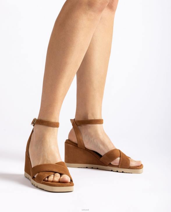 Women Unisa Sandal with a wedge heel and padded sole Brown0X8N415