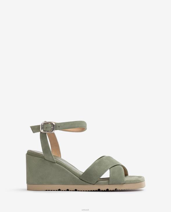 Women Unisa Sandal with a wedge heel and padded sole Green0X8N169