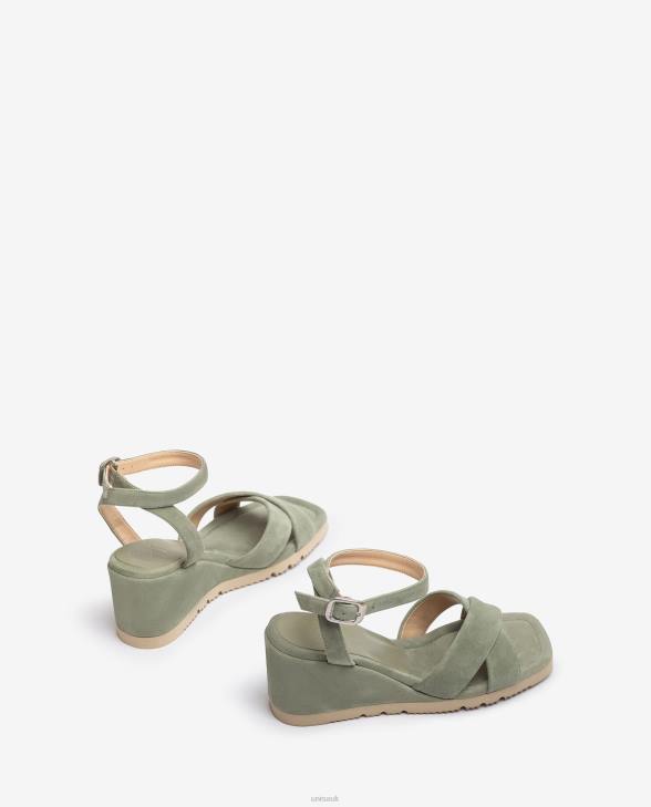 Women Unisa Sandal with a wedge heel and padded sole Green0X8N169