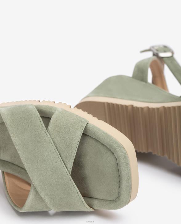 Women Unisa Sandal with a wedge heel and padded sole Green0X8N169