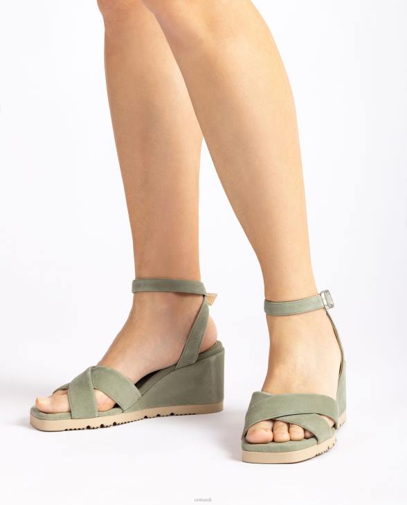 Women Unisa Sandal with a wedge heel and padded sole Green0X8N169
