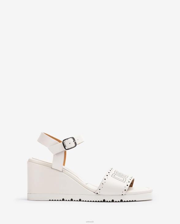 Women Unisa Sandal with decorative perforations on the vamp White0X8N293
