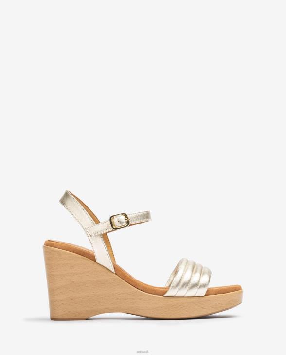 Women Unisa Square toe wedge sandal Gold0X8N243