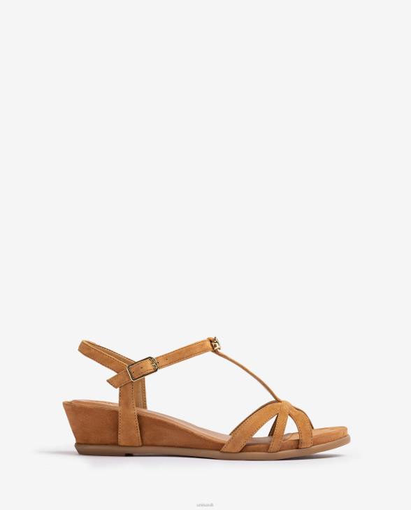 Women Unisa Strappy sandal with a wedge Brown0X8N80