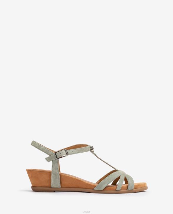 Women Unisa Strappy sandal with a wedge Green0X8N91