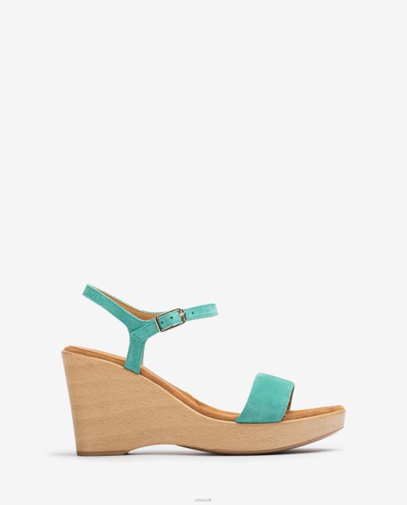 Women Unisa Suede sandal with a block Green0X8N247